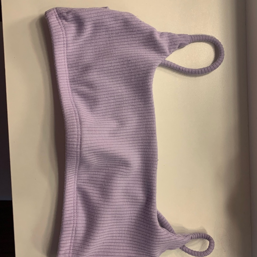 Lavender Ribbed Crop Top